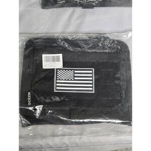 Tactical MOLLE Utility Pouch Black EDC Tool Bag w/ USA Flag Patch
